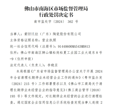 五家佛山陶瓷企业遭吊销执照 中小型日用陶瓷企业生存困境与未来出路